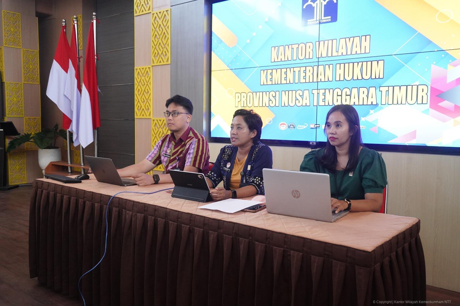 Maksimalkan Pengumpulan Data Lapangan Analisis Kebijakan, Tim Analisis Kebijakan Kanwil Kemenkum NTT Lakukan Pengumpulan Data Lapangan Pada Posbakumadin Maumere, LBH Manggarai Raya dan Desa Pong Lao Kabupaten Manggarai Secara Virtual